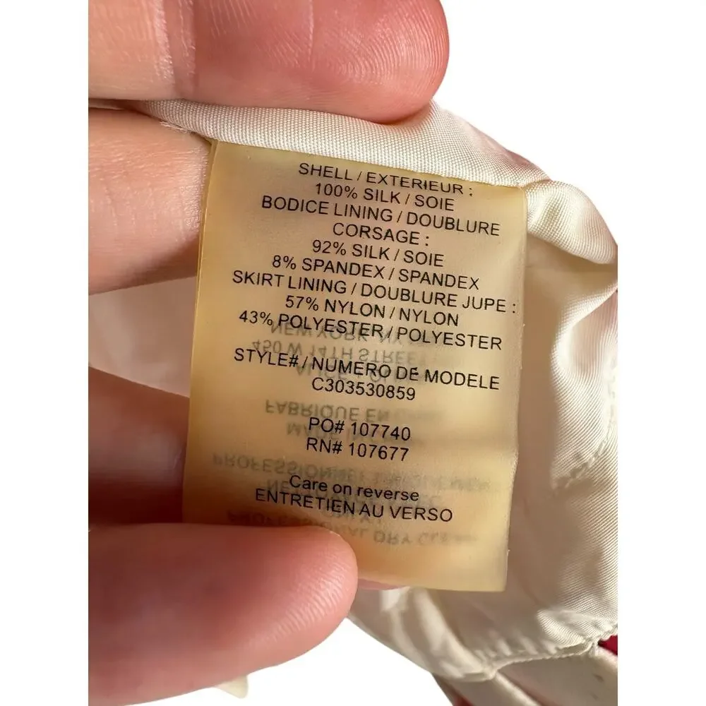 Alice + Olivia Catherine Cherry Blossom Mini Dress Silk Garden Party Coquette S - Picture 6 of 9